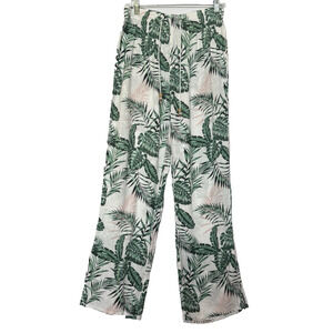 C & C California Womens Wide Leg Tropical Linen Pants Size M‎ Beach Resort Vaca